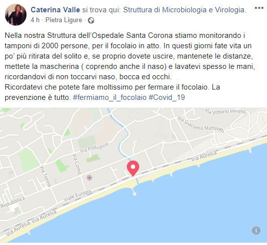 Il focolaio Covid a Savona e l’appello a restare a casa della dirigente dell’ospedale Santa Corona article-post