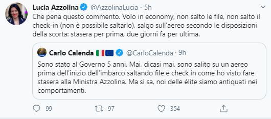 Lucia Azzolina che salta la fila al check in dell’aeroporto preview