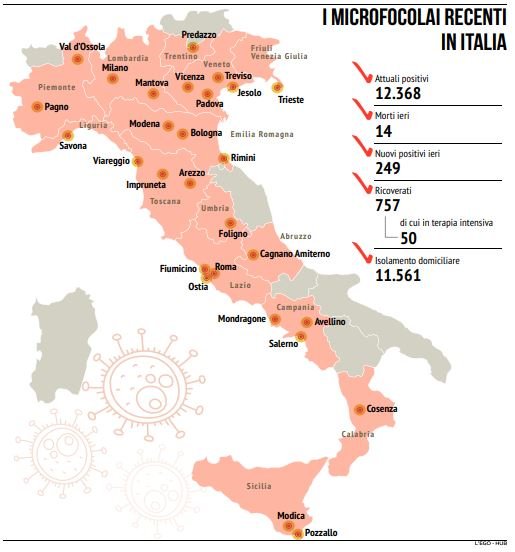 mappa focolai italia