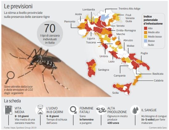 mappa invasione zanzare