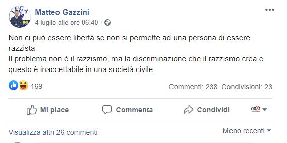 Il leghista che dice che senza razzismo non c’è libertà article-post