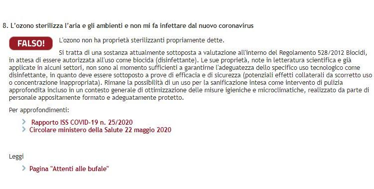 ozono sterilizza aria ambienti coronavirus
