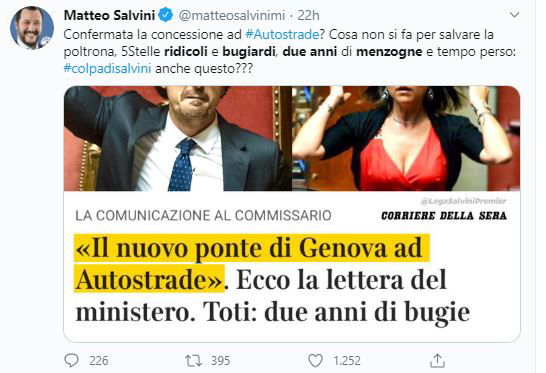 Ma Salvini la vuole o no la revoca di Autostrade? article-post