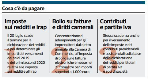 tasse 20 luglio