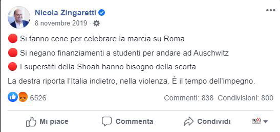 zingaretti acquaroli marcia su roma 1