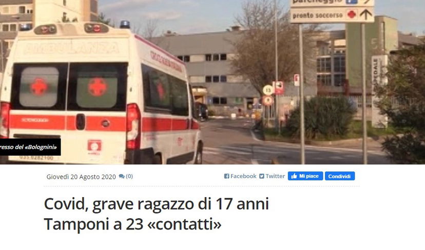 Il 17enne di Bergamo in terapia intensiva per COVID-19 dopo la festa di ferragosto article-post