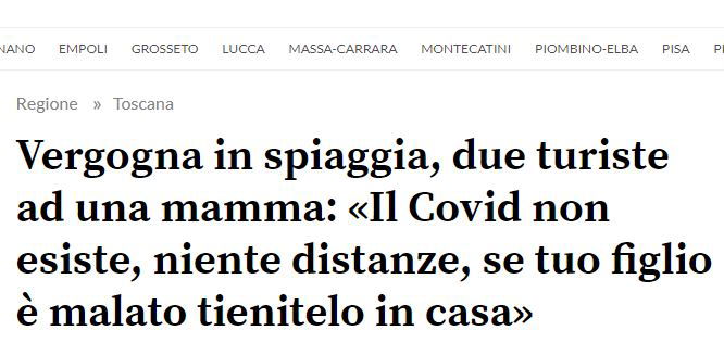 massa carrara bambino malato spiaggia negazionisti covid-19