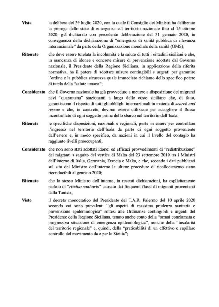 ordinanza musumeci migranti sicilia 4