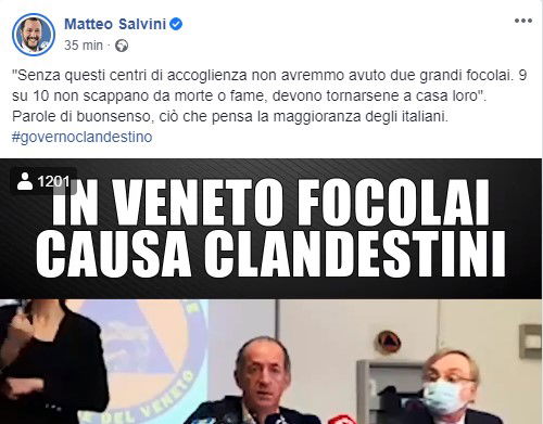 Per Salvini  senza la caserma Serena di Treviso non ci sarebbe stato un focolaio: ma quando era ministro non l’ha chiusa preview