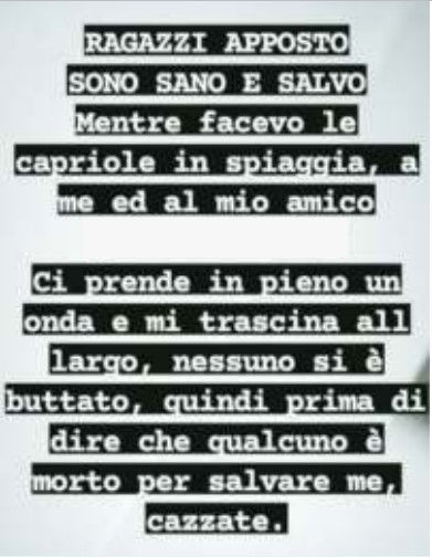 “…Prima di dire che qualcuno è morto per salvare me, ca**zate”: il post su Instagram del ragazzo salvato da Aurelio Visalli “…Prima di dire che qualcuno è morto per salvare me, ca**zate”: il post su Instagram del ragazzo salvato da Aurelio Visalli