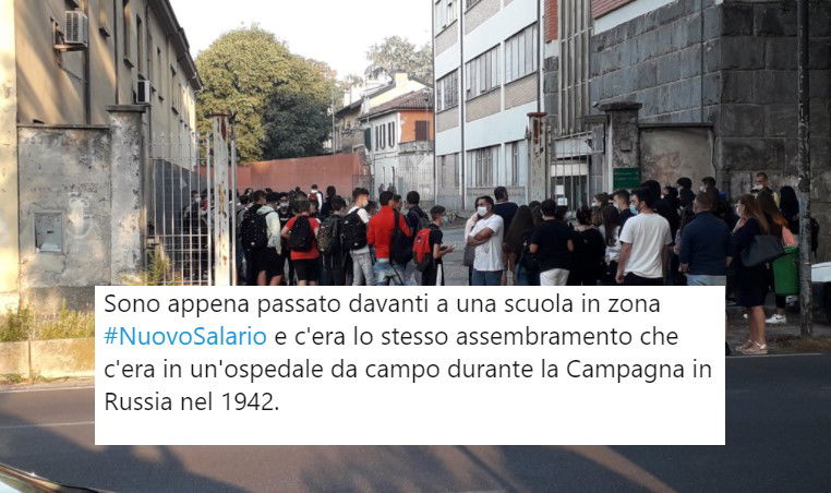 inizio scuola assembramenti primo giorno di scuola