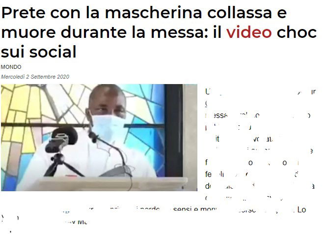 Cosa c’entra la mascherina con la storia del prete che muore mentre dice l’omelia article-post