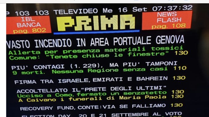 Per Televideo Rai l’incendio al porto di Ancona è successo a Genova article-post