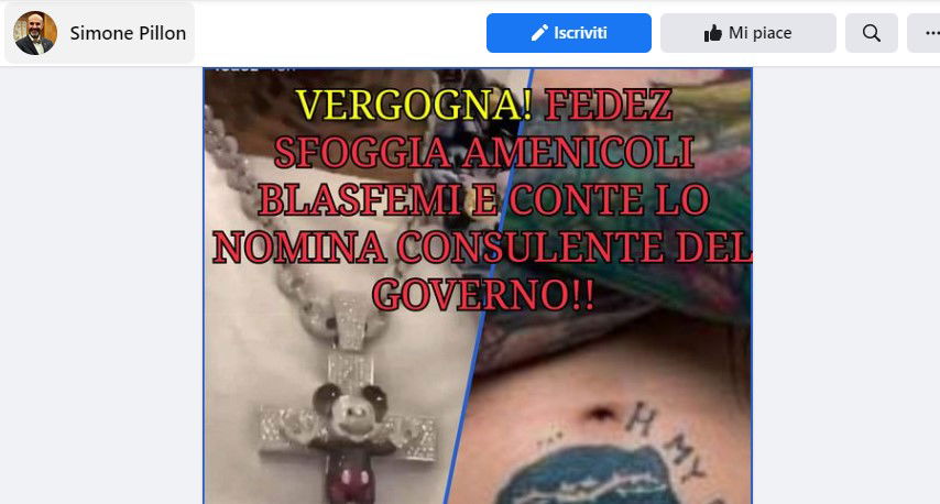 Simone Pillon e “gli amenicoli blasfemi” di Fedez: quello che c’è di sbagliato (praticamente tutto) article-post