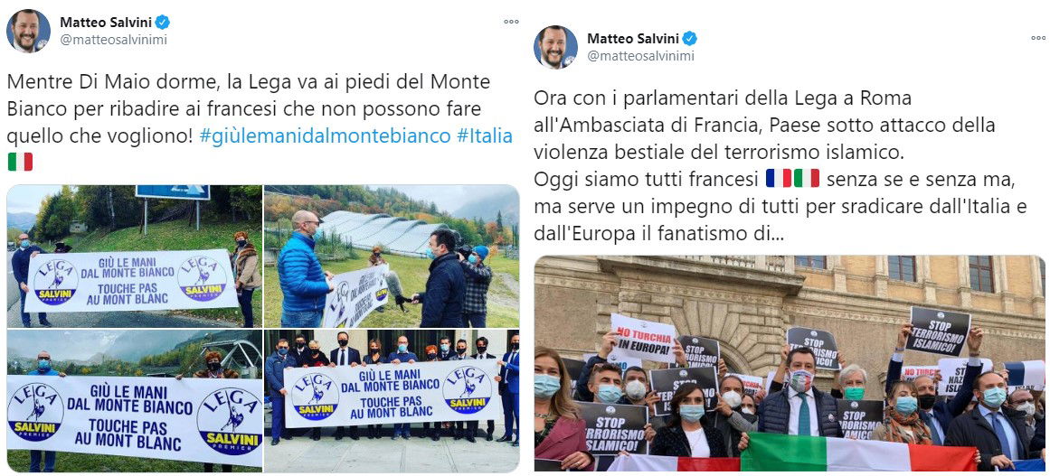 salvini cambia idea francesi monte bianco