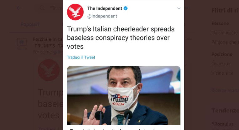 Trump’s Italian cheerleader: come all’estero sfottono Salvini preview