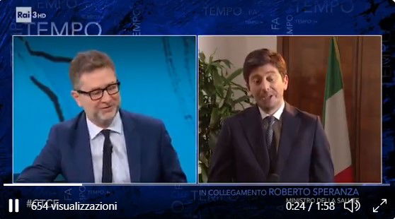spostamenti tra regioni natale speranza che tempo che fa video