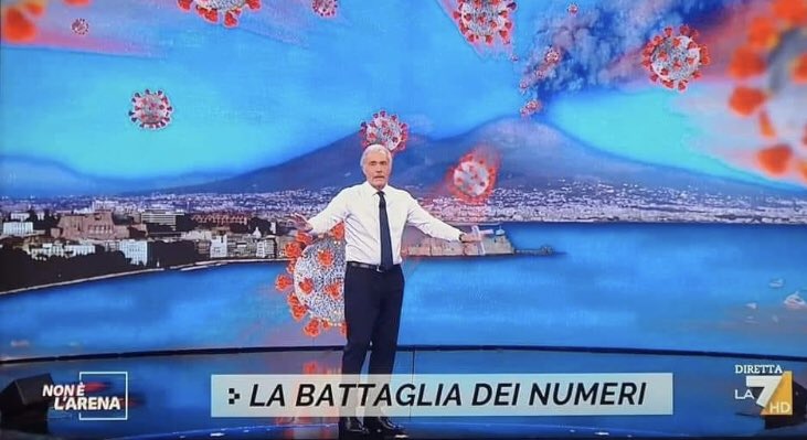 Giletti e il Vesuvio che erutta COVID-19 a Non è l’Arena preview