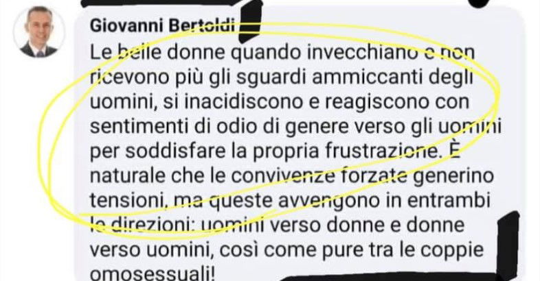 La toppa del leghista che scrive un commento sessista sulla violenza sulle donne e “le donne inacidite” article-post