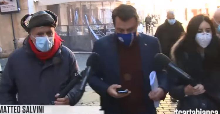 salvini trump enrico lucci cartabianca