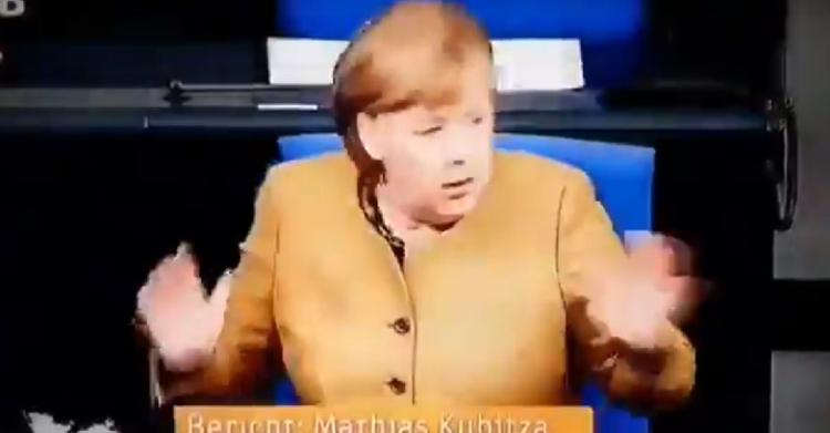 angela merkel dimentica mascherina video