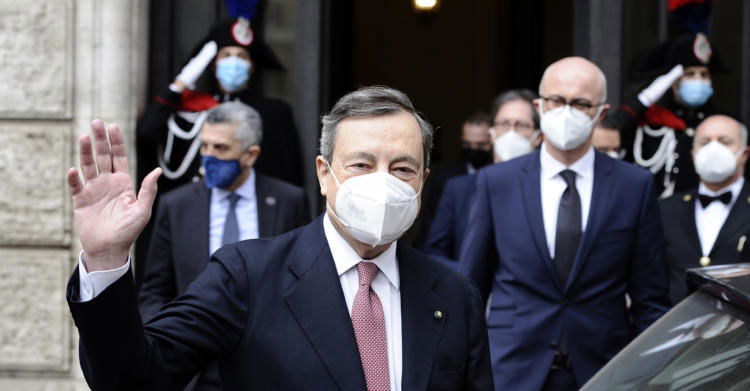 Roma Mario Draghi chiede la fiducia in Senato