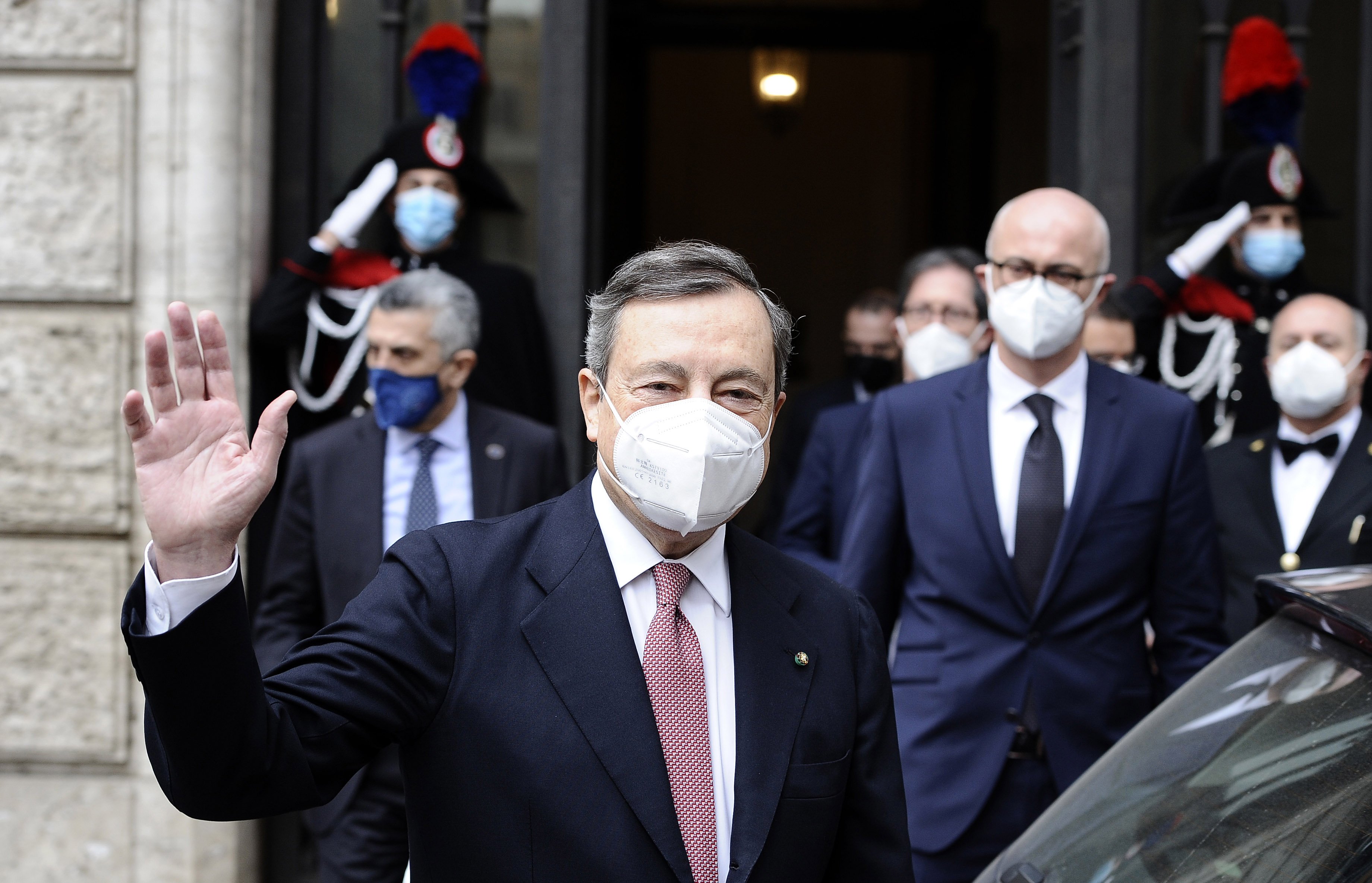 Roma Mario Draghi chiede la fiducia in Senato