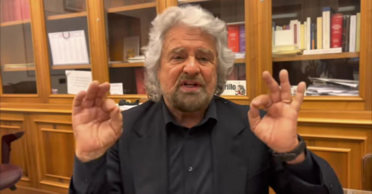 frame del video realizzato da beppe grillo con il quale invita i