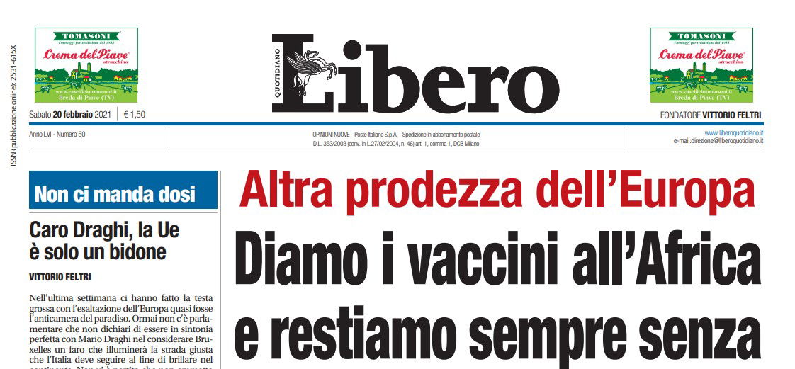 “Diamo i vaccini all’Africa e noi restiamo senza”: l’ennesima bufala di Libero article-post