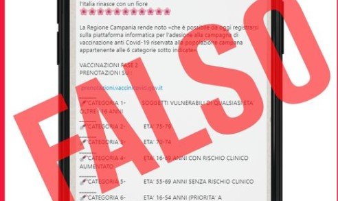 prenotazione vaccini per tutti campania fake news 1