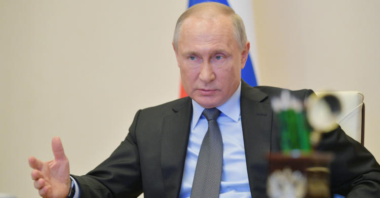 il presidente russo vladimir putin in teleconferenza con i minis sanzioni