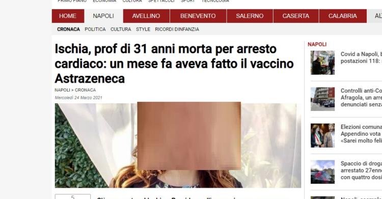 Gli abominevoli titoli sulla prof morta un mese dopo il vaccino article-post