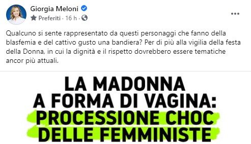 meloni madonna vagina processione femministe 1
