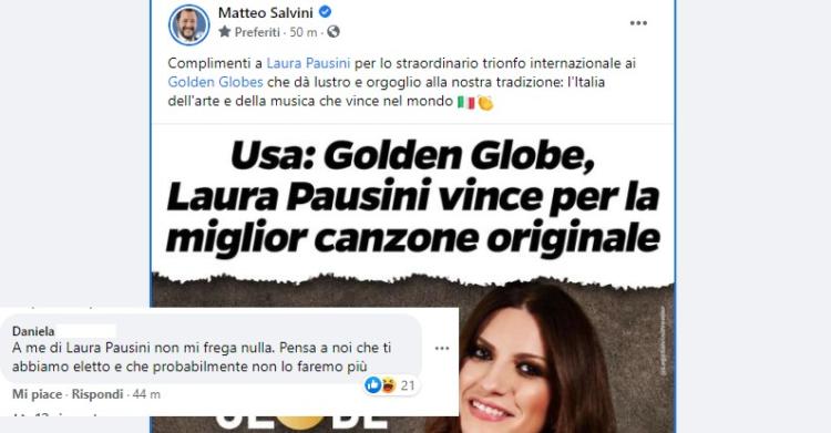 salvini laura pausini critiche 3