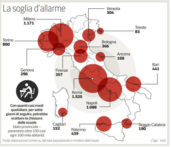 Scuole chiuse | la mappa delle province a rischio con i ...