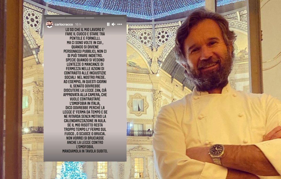 Carlo Cracco sostiene il ddl Zan: “Mandiamo in tavola subito la legge contro l’omofobia” article-post