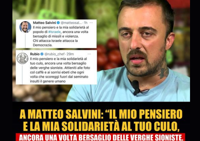 Il dimenticabile botta e risposta tra Chef Rubio e Salvini su Israele article-post