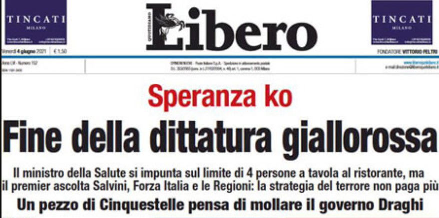 Il pacatissimo titolo di Libero sul via libera ai 6 posti al ristorante article-post