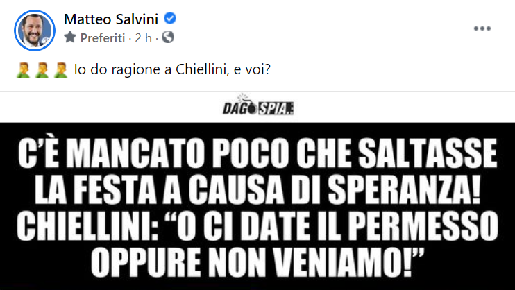 Tra Chiellini e la salute pubblica Salvini sceglie Chiellini article-post