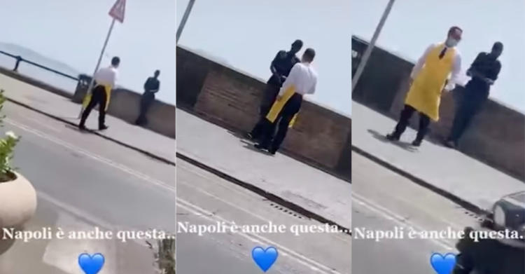 Cameriere offre pranzo