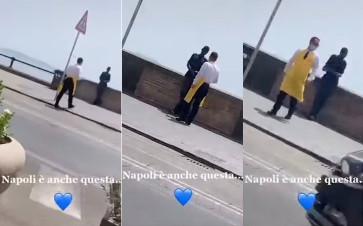 Il cameriere che offre un pasto a un ragazzo bisognoso sul lungomare di Napoli | VIDEO article-post