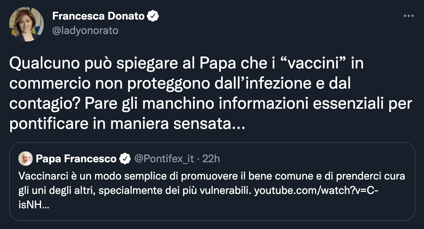 Francesca Donato vs Bergoglio