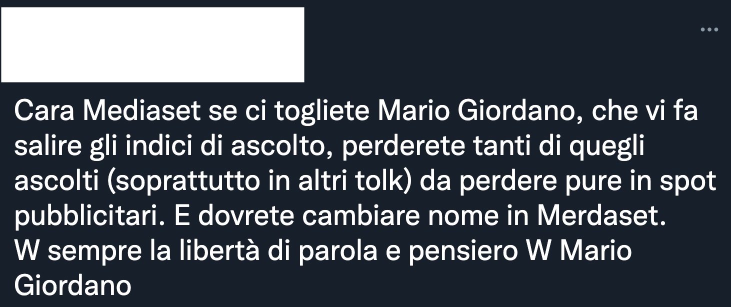 Mario Giordano tweet no vax