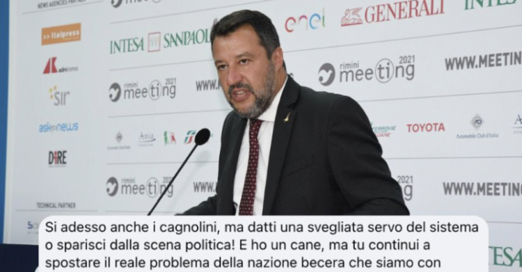 Salvini commenti cagnolino draghi