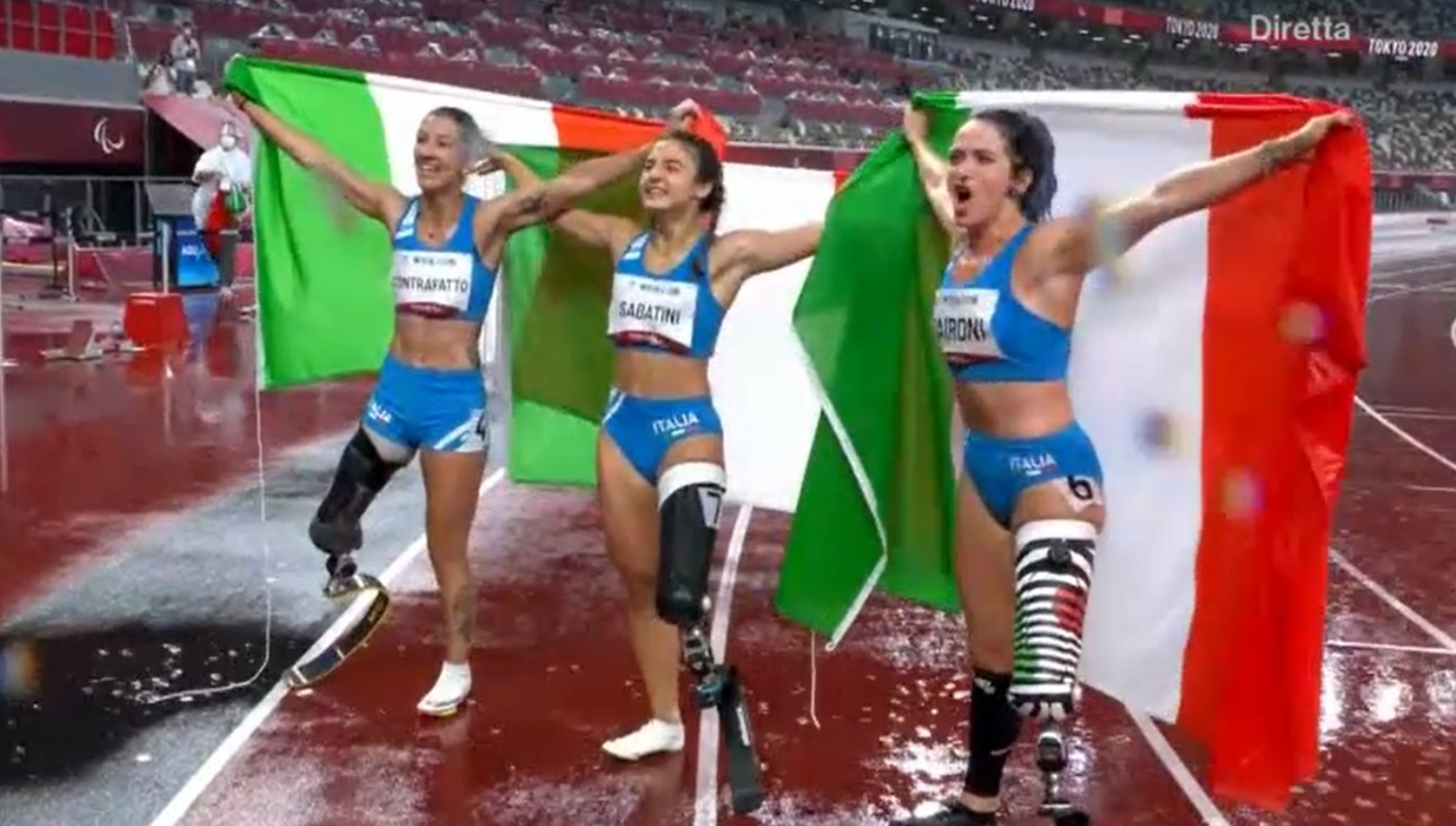 podio italia 100 metri paralimpiadi