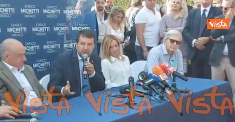 Salvini Meloni roma Mimmo Lucano
