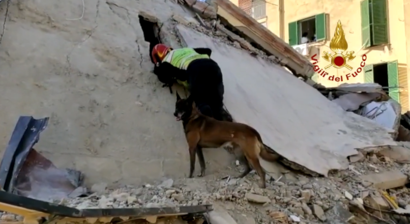 Crolla una palazzina a San Felice a Cancello (Caserta), i vigili del fuoco cercano superstiti | VIDEO article-post