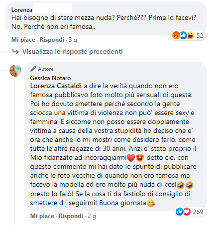 gessica notaro risposta foto sexy