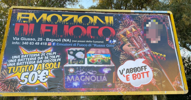manifesto bambino fuochi d'artificio