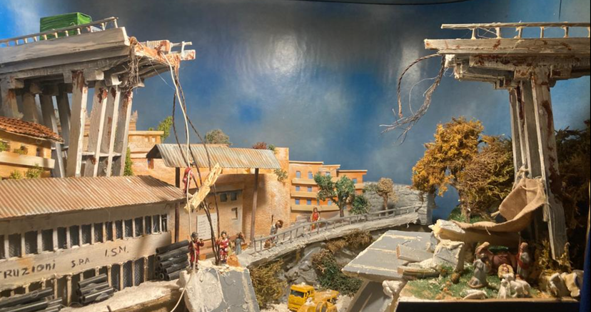 La polemica sul presepe con le macerie del Ponte Morandi accanto alla Natività article-post